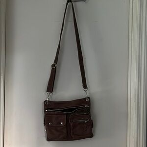 Fossil Brown Crossbody Bag with Multiple Pockets